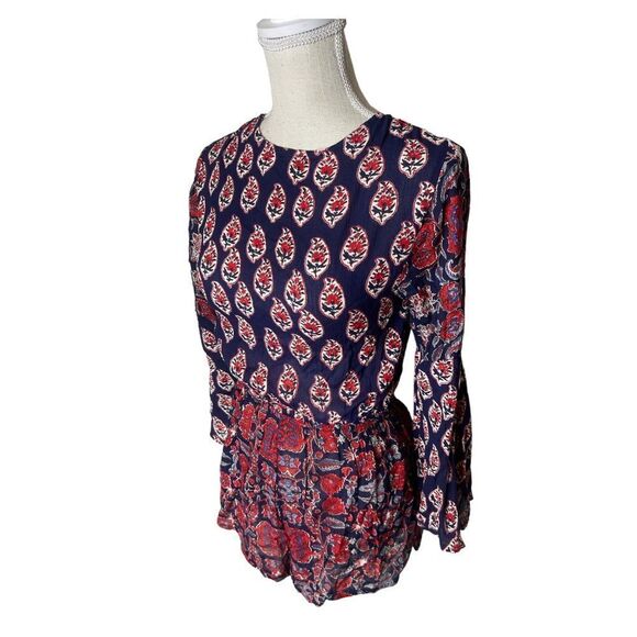 Anthropologie Raga Infinite Nights Open Back Bohemian Mixed Print Romper - Picture 9 of 14